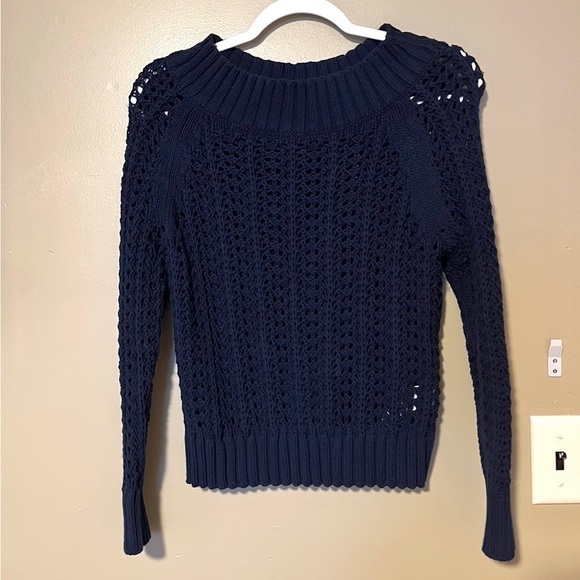 J. Crew Wide Neck Pointelle Beach Sweater - Picture 2 of 8
